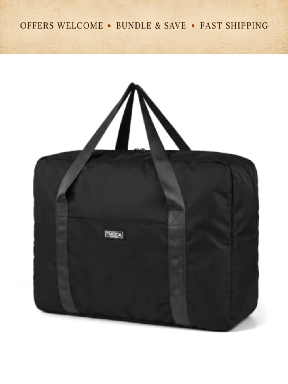 30L Personal Item Travel Duffel Bag Water Repellent Nylon Underseat Carry On